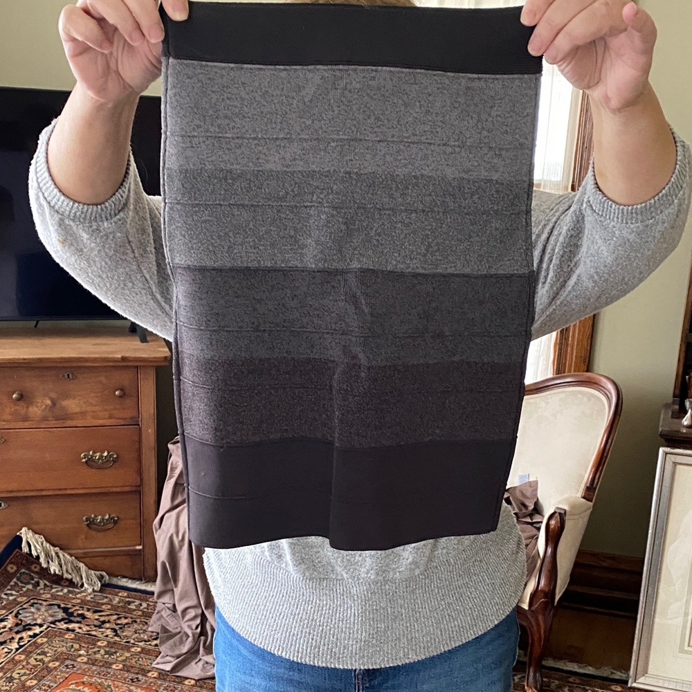 BCBGMaxAzria Black and Gray Bandage Skirt